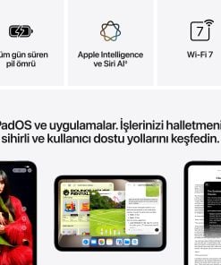 iPad mini A20 Pro Wi‑Fi 256GB Nano-texture Cam Gece Yarısı ML2Q4TU/A 15 iPad mini A20 Pro Wi Fi 7