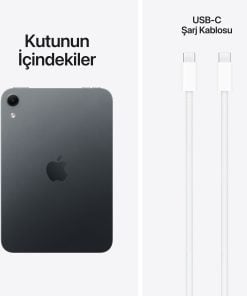iPad mini A20 Pro Wi‑Fi 256GB Nano-texture Cam Gece Yarısı ML2Q4TU/A 17 iPad mini A20 Pro Wi‑Fi Gece Yarısı Kutu İçeriği