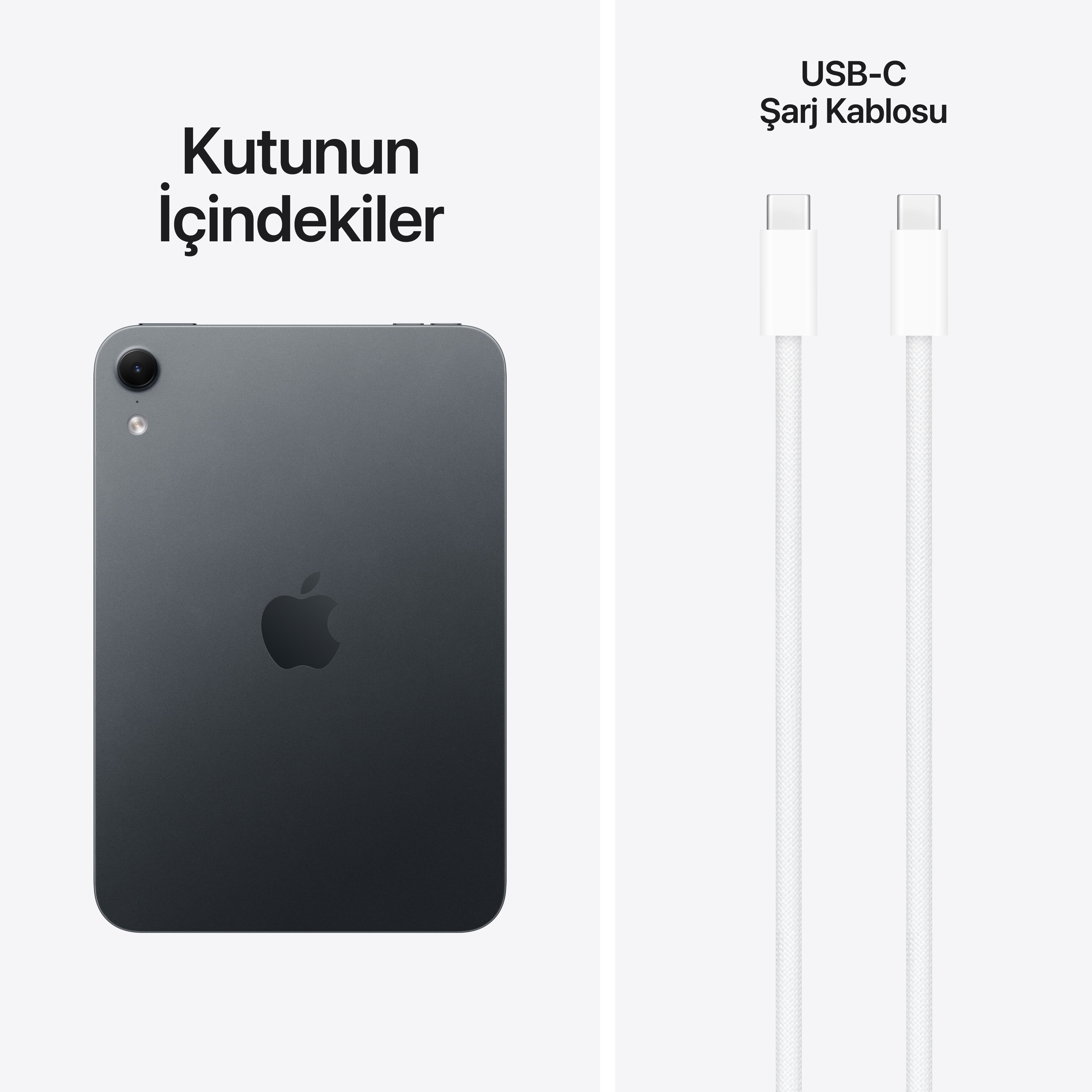 iPad mini A20 Pro Wi‑Fi 256GB Nano-texture Cam Gece Yarısı ML2Q4TU/A 9 iPad mini A20 Pro Wi‑Fi Gece Yarısı Kutu İçeriği